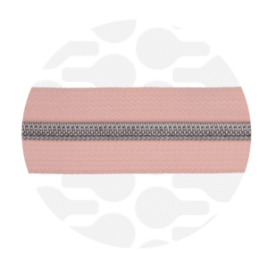 Zipper Zoo - Nylon rits frosted peach - 1 meter - Zilver