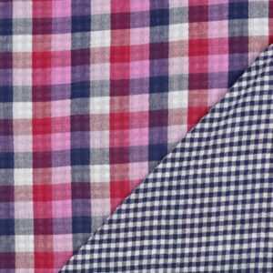 Hydrofiel double sided checks lila/navy