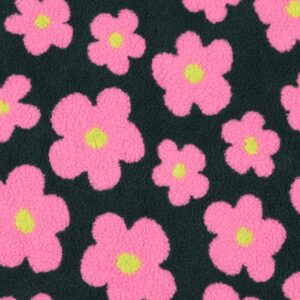 Teddy grote bloemen donkergroen/roze