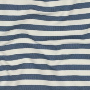 Van schie raamdecoratie & stoffen 1 French terry yarn dyed strepen jeansblauw