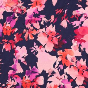 Van schie raamdecoratie & stoffen 10 Jersey digitaal bloemen navy