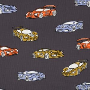 Van schie raamdecoratie & stoffen 11 French terry raceauto's grijs