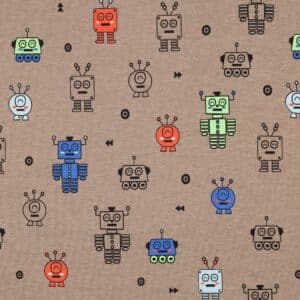 Van schie raamdecoratie & stoffen 7 Jersey melange neon robots