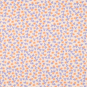Poplin organic bloemen perzik