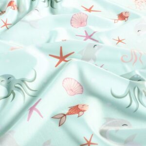 Swimwear recycled jersey UPF50  onderzeewereld mint