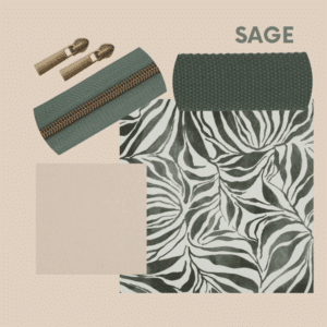 Pakket strandtas + etui - sage