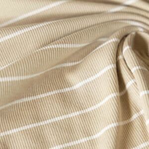 Rib jersey strepen beige