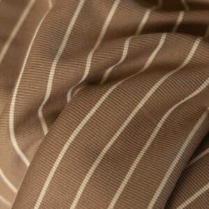 Rib jersey strepen bruin