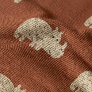 French terry crepe neushoorns rouge