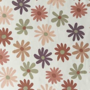 French terry grote bloemen offwhite