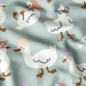 French terry ganzen babyblauw