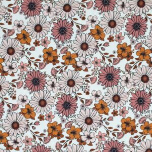 Van schie raamdecoratie & stoffen 1 Jersey digitaal vintage bloemen kleiroze