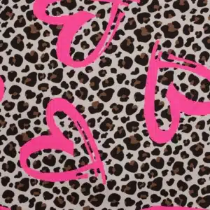 French terry luipaardprint neon harten