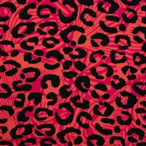 French terry digitaal luipaardprint roze
