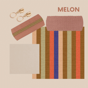 Pakket strandtas + etui - melon