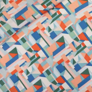 See You at Six - Ecovero viscose satijn cubistics offwhite