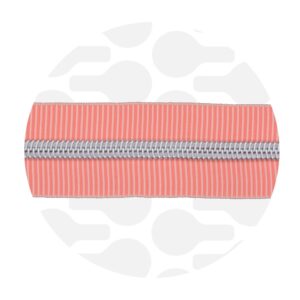 Zipper Zoo - Nylon rits strepen candy - 1 meter - Zilver