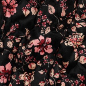Stepped velvet bloemen zwart