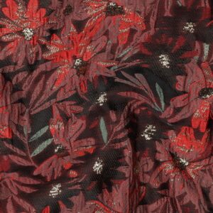 Jacquard bloemen bordeaux