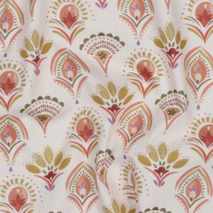 Fine poplin digitaal boho bloemen offwhite