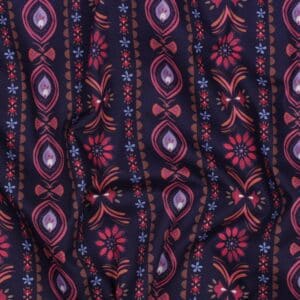 Fine poplin digitaal boho navy