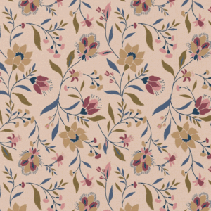Katoen evelyne perzik/beige