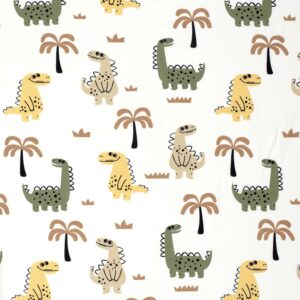Coupon 100cm jersey dinosaurussen offwhite