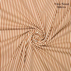 Fibre Mood - Geweven katoen strepen bruin/offwhite