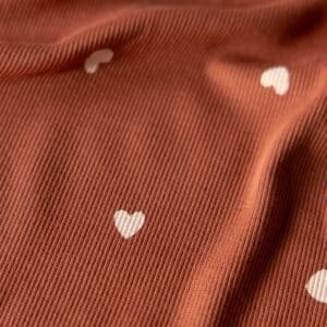 Van schie raamdecoratie & stoffen 5 Rib jersey harten rouge