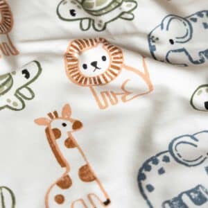 Van schie raamdecoratie & stoffen 2 French terry dieren offwhite