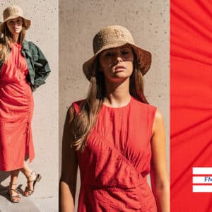 Fibre Mood - Geweven viscose/nylon crinkle rood