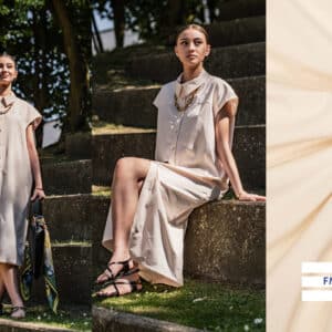 Fibre Mood - Polyester/katoen trench water resistand offfwhite