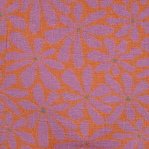 Hammam jacquard bloemen oranje