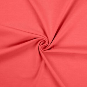 Coupon 120cm uni tricot koraal