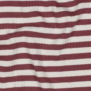 Rib jersey yarn dyed strepen dark blush