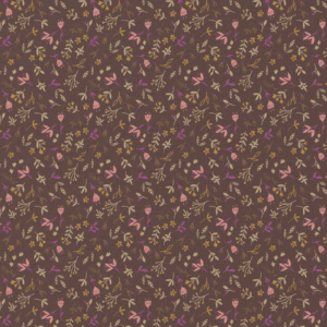 Katoen bloemen cacao/rose