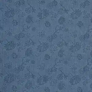 Denim bloemen jeansblauw