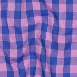 Yarn dyed katoen checks lavendel/blauw