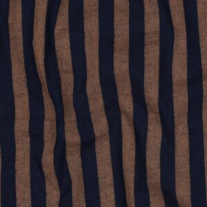 Yarn dyed katoen strepen navy/bruin