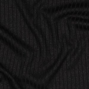 Knitted lurex rib zwart/zilver