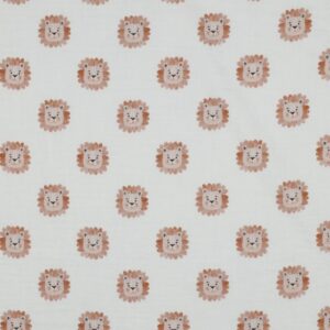 Coupon 40cm hydrofiel digitaal leeuwen wit