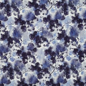 Rosella stretch digitaal bloemen jeansblauw
