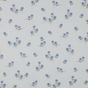 Fine poplin digitaal bloemen wit