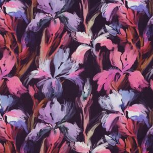 Viscose radiance digitaal bloemen donkerpaars
