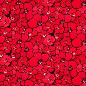 Viscose jersey digitaal bloemen rood