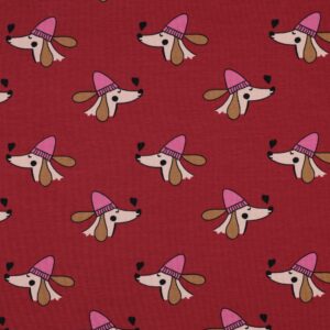 French terry honden rood