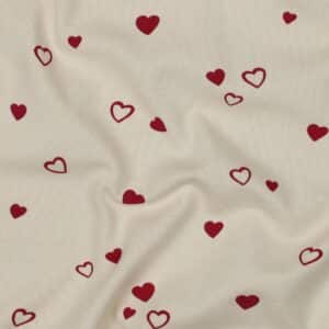 Jersey organic harten naturel/fuchsia
