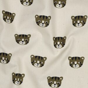 Poplin organic tijgers naturel