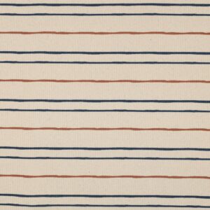 Rib jersey organic strepen naturel