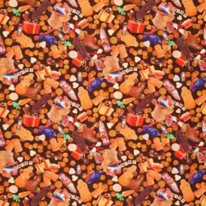 Sinterklaas poplin snoepgoed donkerbruin